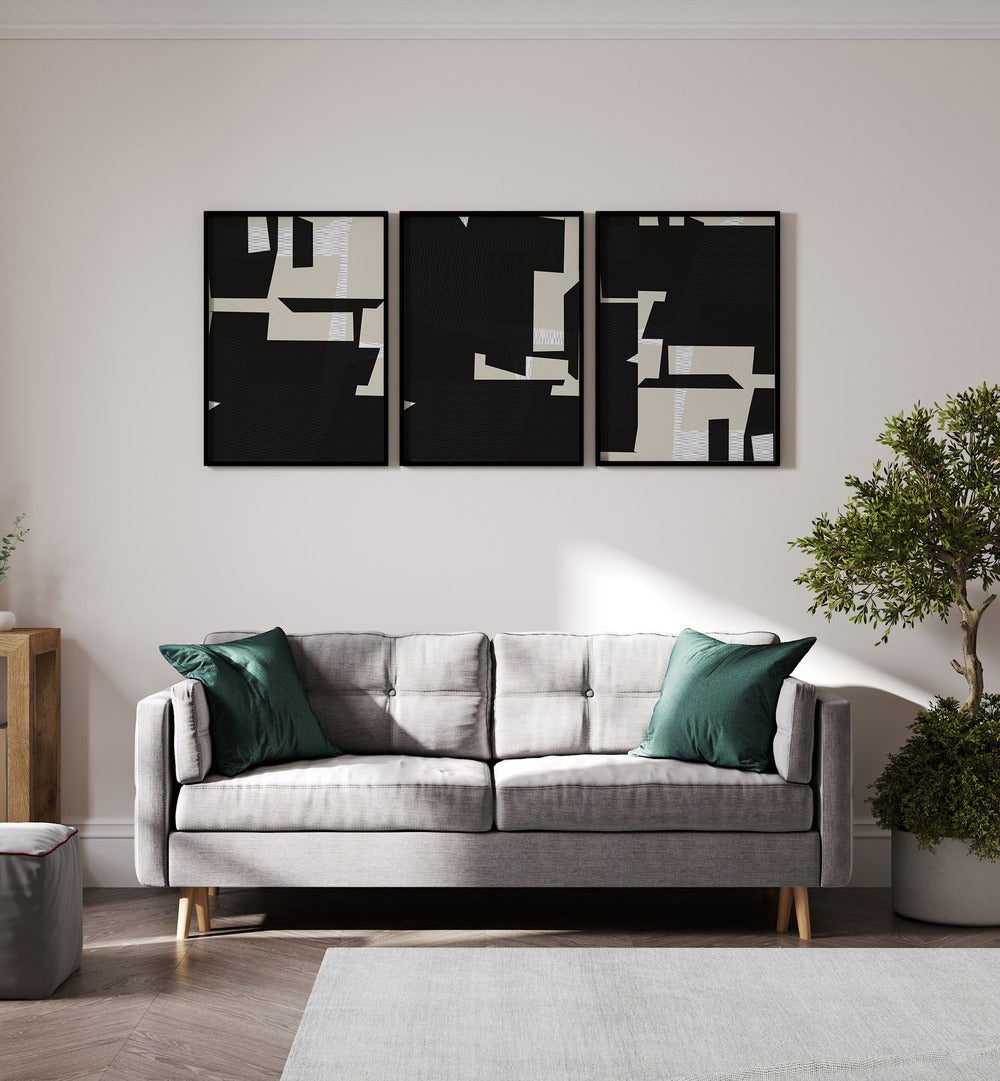 Enhance your decor with the MINIMALIST WOVEN TEXTILE SET, SET OF 3 PAINTINGS for modern elegance and sophistication.
