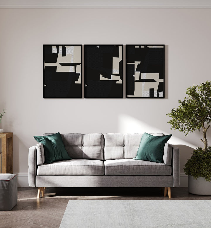Enhance your decor with the MINIMALIST WOVEN TEXTILE SET, SET OF 3 PAINTINGS for modern elegance and sophistication.