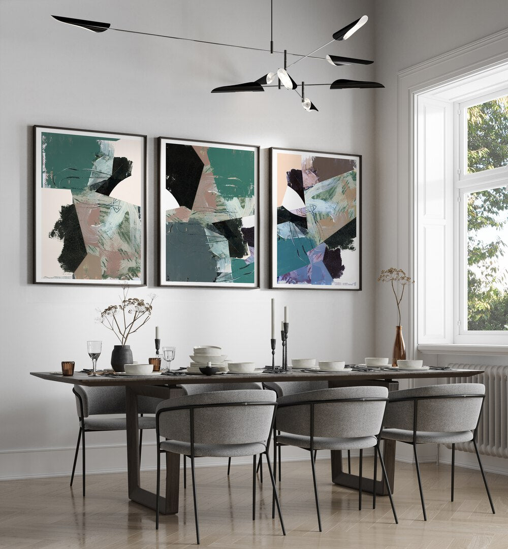 Enhance your space with the BLUE BLACK NEUTRAL SET, SET OF 3 PAINTINGS, perfect for any decor style.