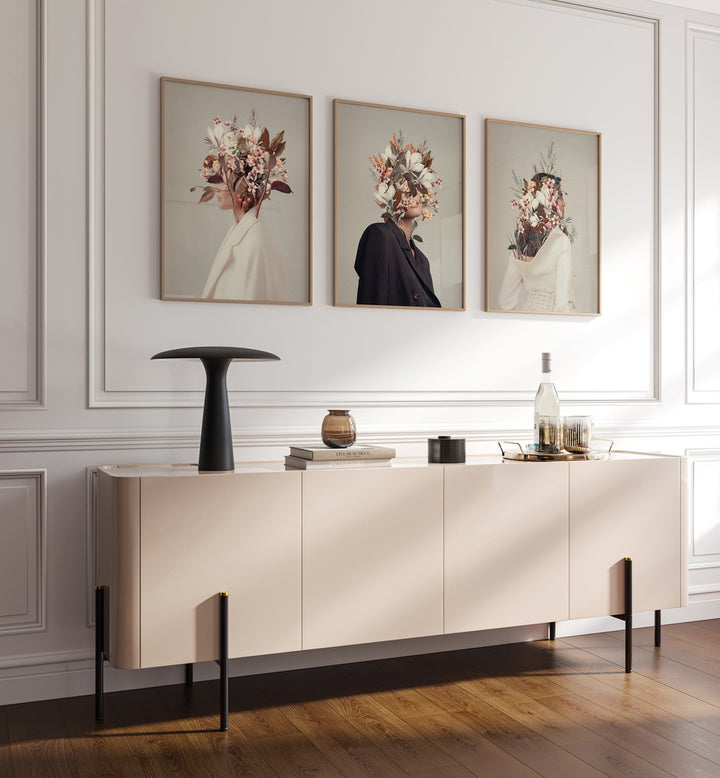 Elevate your decor with the INFINITE AUTUMNS SET, SET OF 3 PAINTINGS, showcasing vibrant autumn hues for serenity.