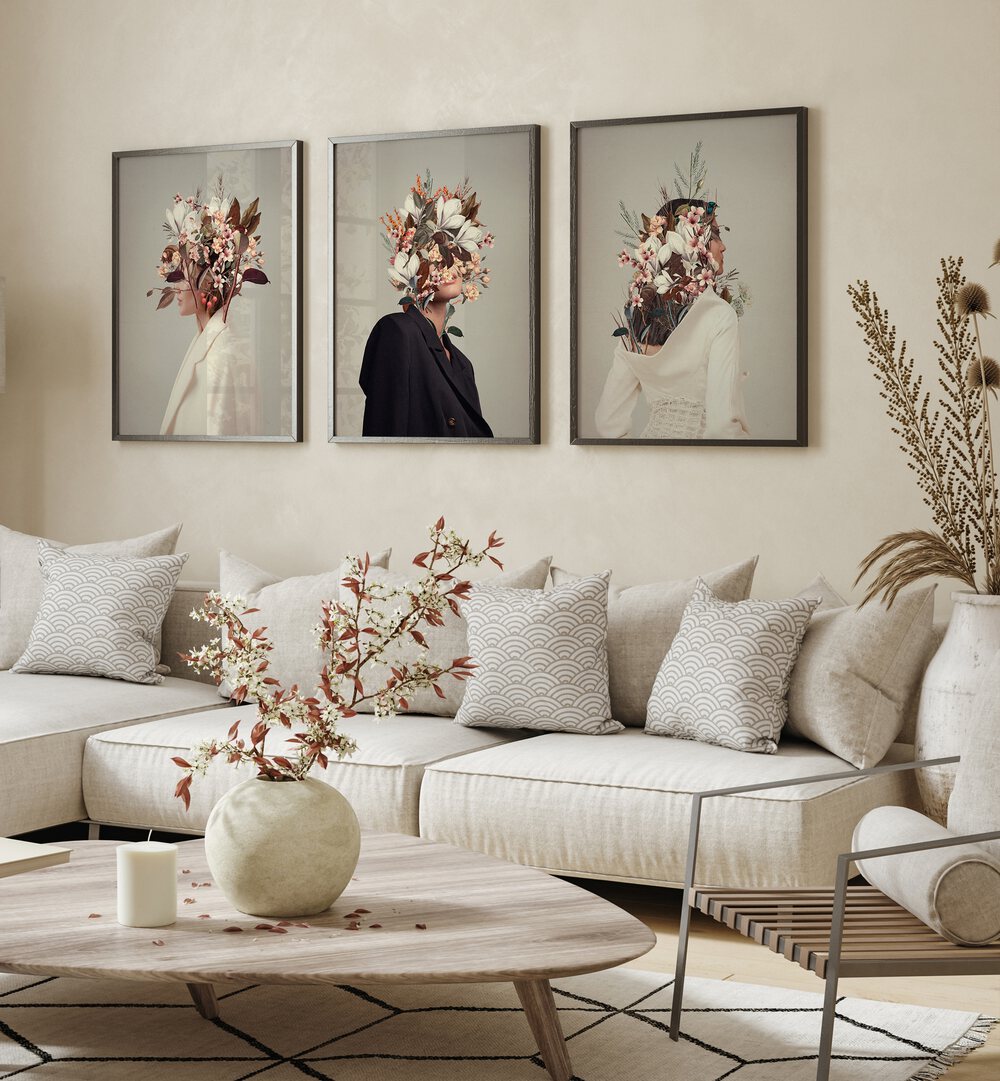 Transform your space with the INFINITE AUTUMNS SET, SET OF 3 PAINTINGS featuring vibrant fall hues. Perfect for autumn decor.