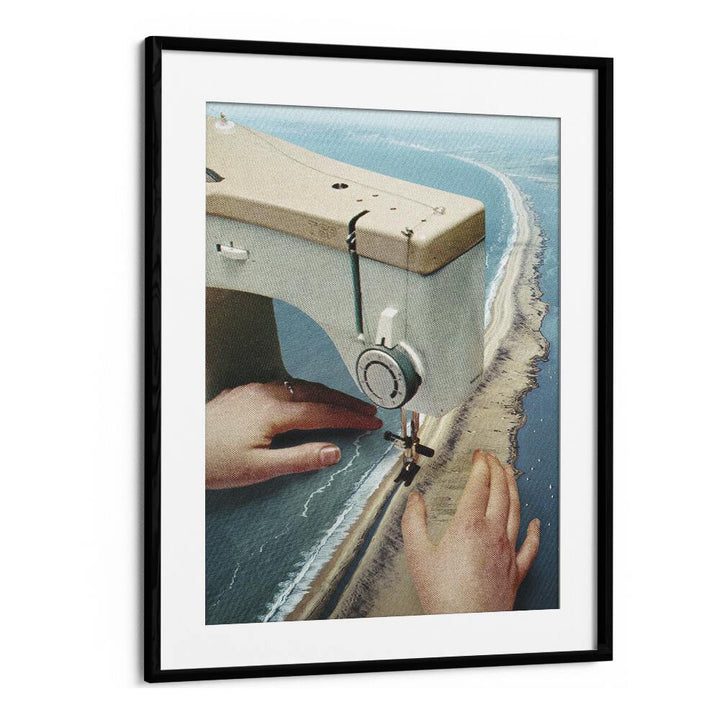 Surreal art print featuring a sewing machine, captivating creativity by Vertigo Artography. Perfect for art lovers!