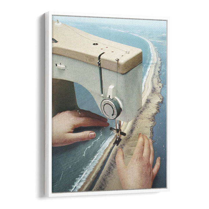 Surreal art print featuring a sewing machine, captivating addition by Vertigo Artography in unique designs.