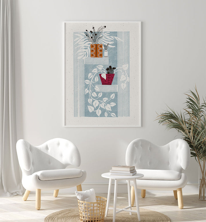 SHELVED SERENITY , FLORAL FLOWER PAINTINGS