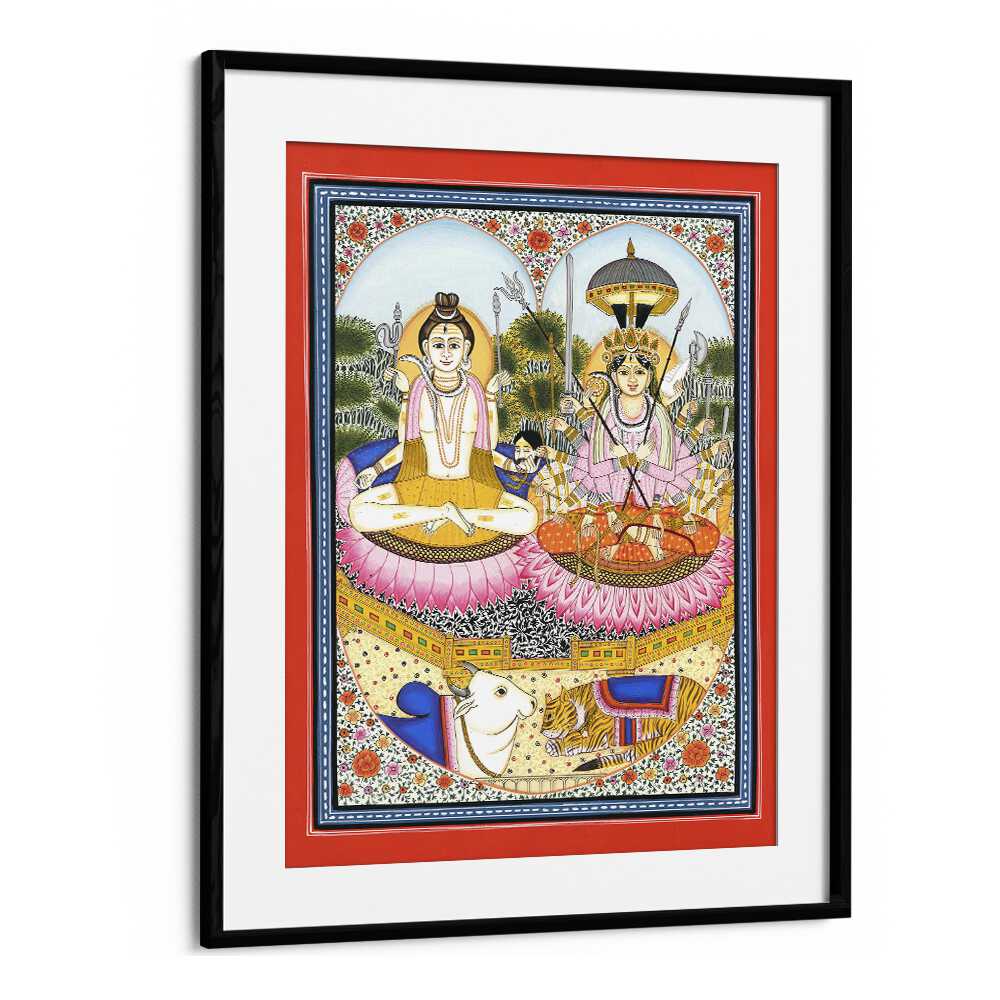 Elevate your space with SHIVA SHAKTI ARTWORK, INDIAN ART PAINTINGS, showcasing the divine union of Shiva and Shakti.