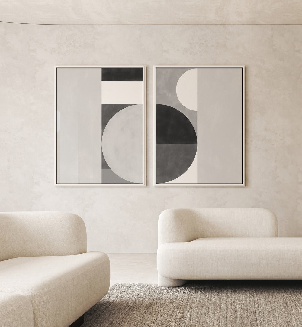 Elevate your decor with the SHUFFLING STEPS SET, SET OF 2 PAINTINGS, perfect for a stylish living space.