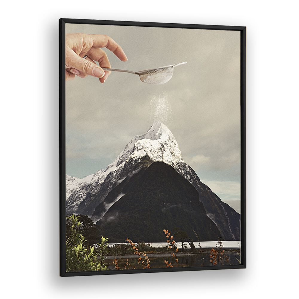 SIFTED SUMMIT M P, SURREAL ART PRINTS featuring a unique mountain scene, elegantly framed by Vertigo Artography.