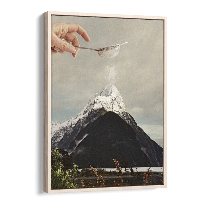 SIFTED SUMMIT M P, SURREAL ART PRINTS by Vertigo Artography, featuring a dreamy mountain scene with a whimsical touch.