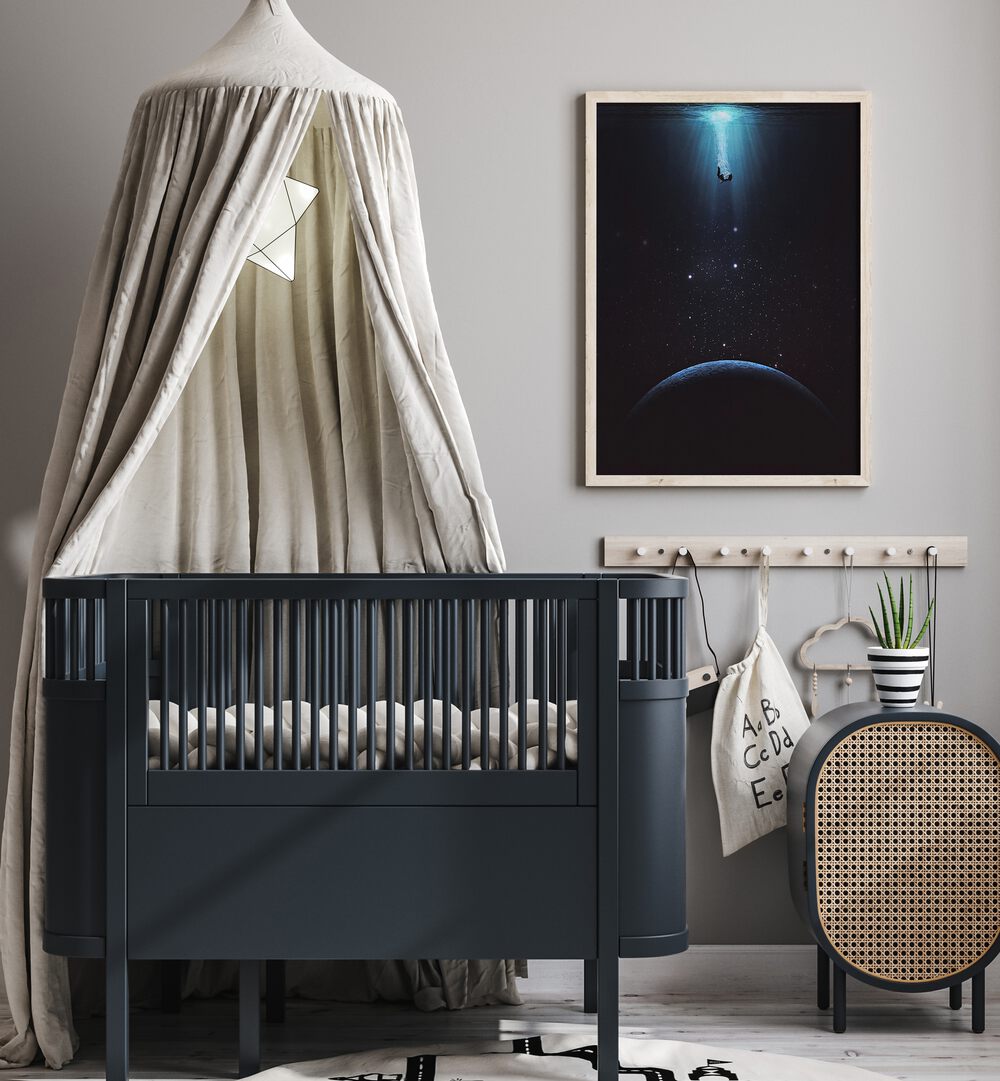 Transform your space with SINK HOLE, SURREAL ART PRINTS by Space Rocket Art for a serene atmosphere.