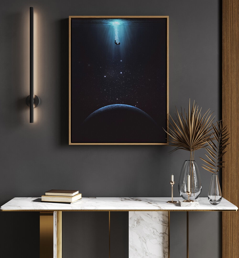 Transform your space with SINK HOLE, SURREAL ART PRINTS by Space Rocket Art, offering captivating serenity.