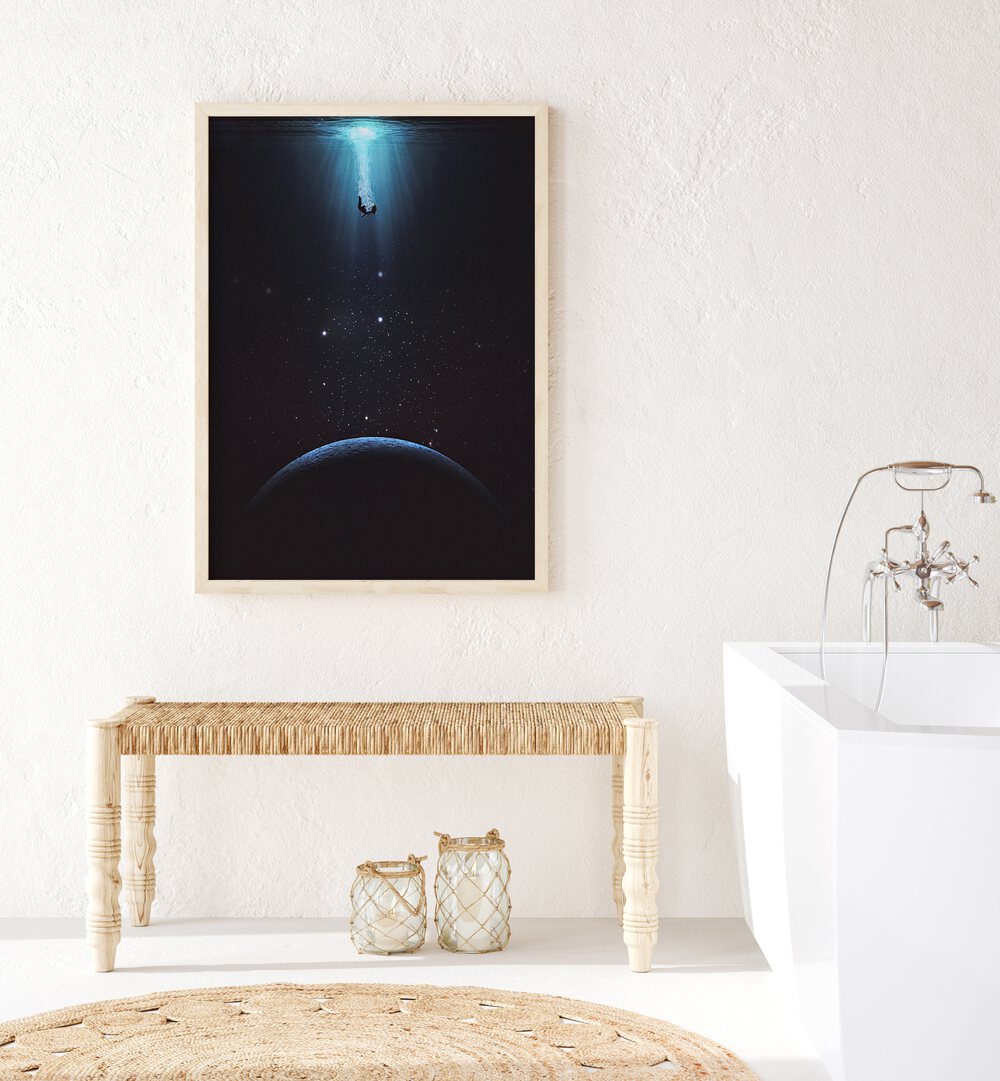 Transform your space with SINK HOLE, SURREAL ART PRINTS by Space Rocket Art, blending tranquility and captivating imagery.