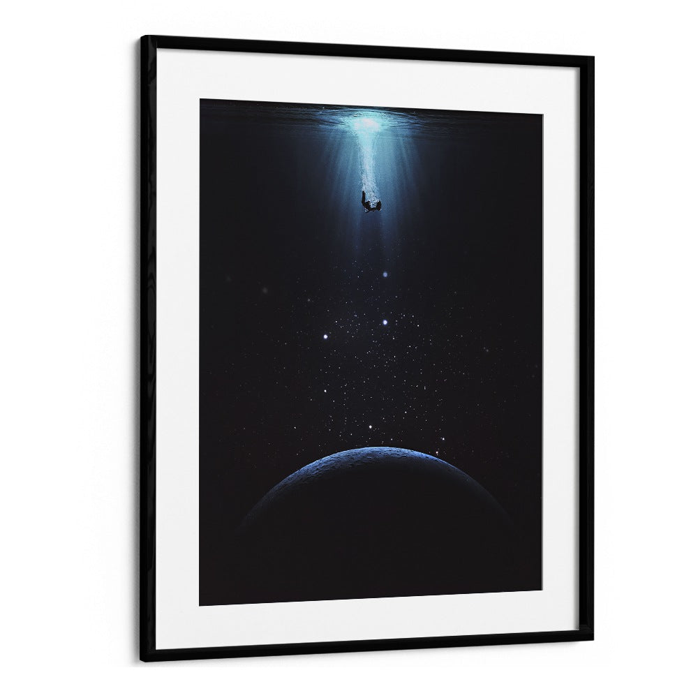 Transform your space with the mesmerizing SINK HOLE, SURREAL ART PRINTS by Space Rocket Art for serene decor.