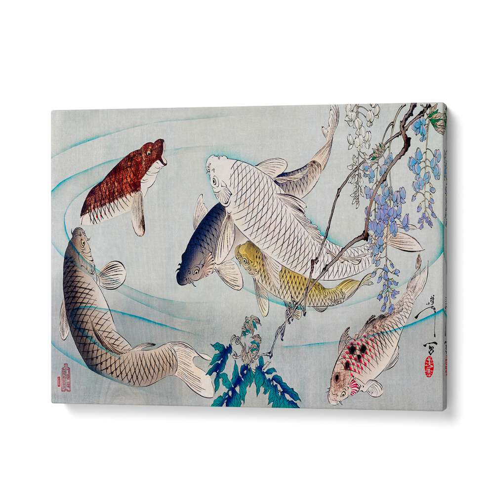 Explore the beauty of SIX CARP SWIMMING BENEATH WISTERIA (1889), JAPANESE PAINTINGS, showcasing nature's elegance.