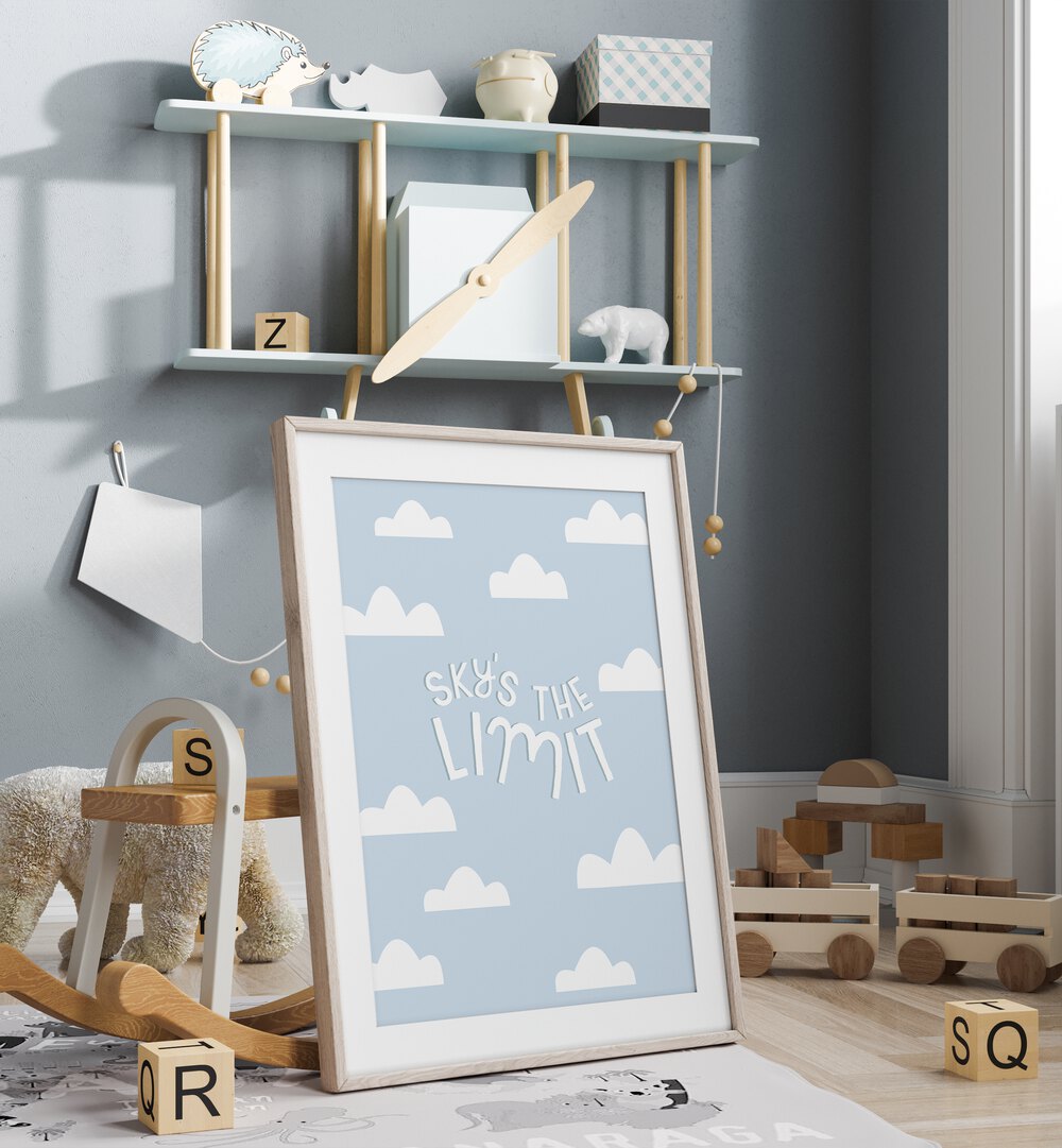 Whimsical SKYS THE LIMIT, KIDS ROOM PAINTINGS perfect for inspiring creativity in your child's room.