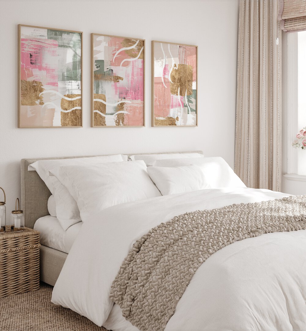 Elevate your decor with the SMOOTH SUMMER SET, SET OF 3 PAINTINGS, capturing summer's vibrant essence beautifully.