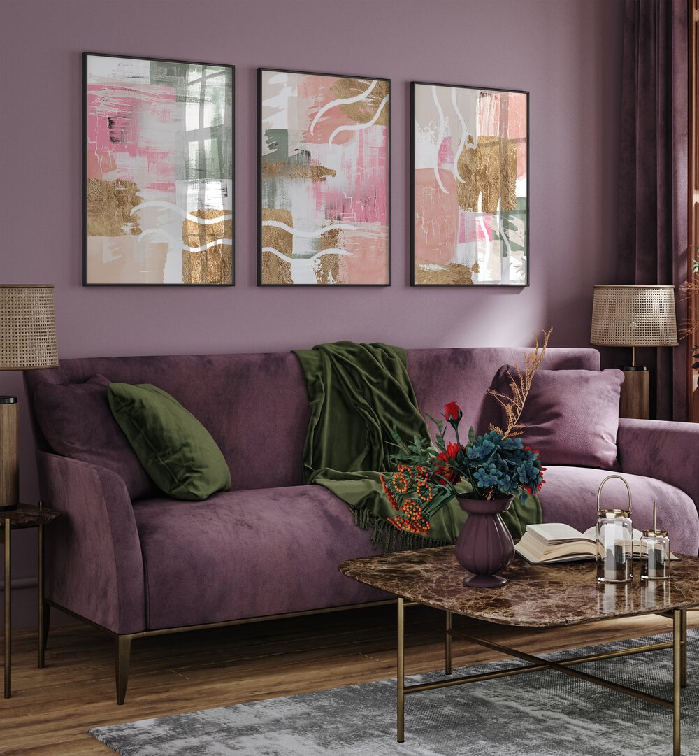 Elegant SMOOTH SUMMER SET, SET OF 3 PAINTINGS enhances your living space with vibrant colors and serene designs.