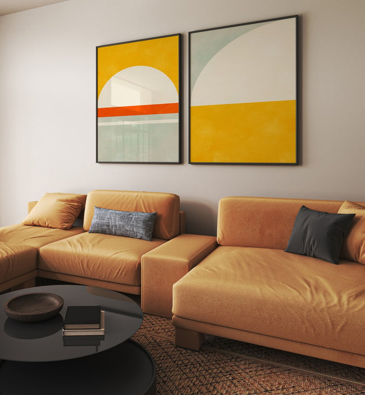 Brighten your space with the SOLSTICE HORIZON SET, SET OF 2 PAINTINGS, perfect for a tranquil home atmosphere.