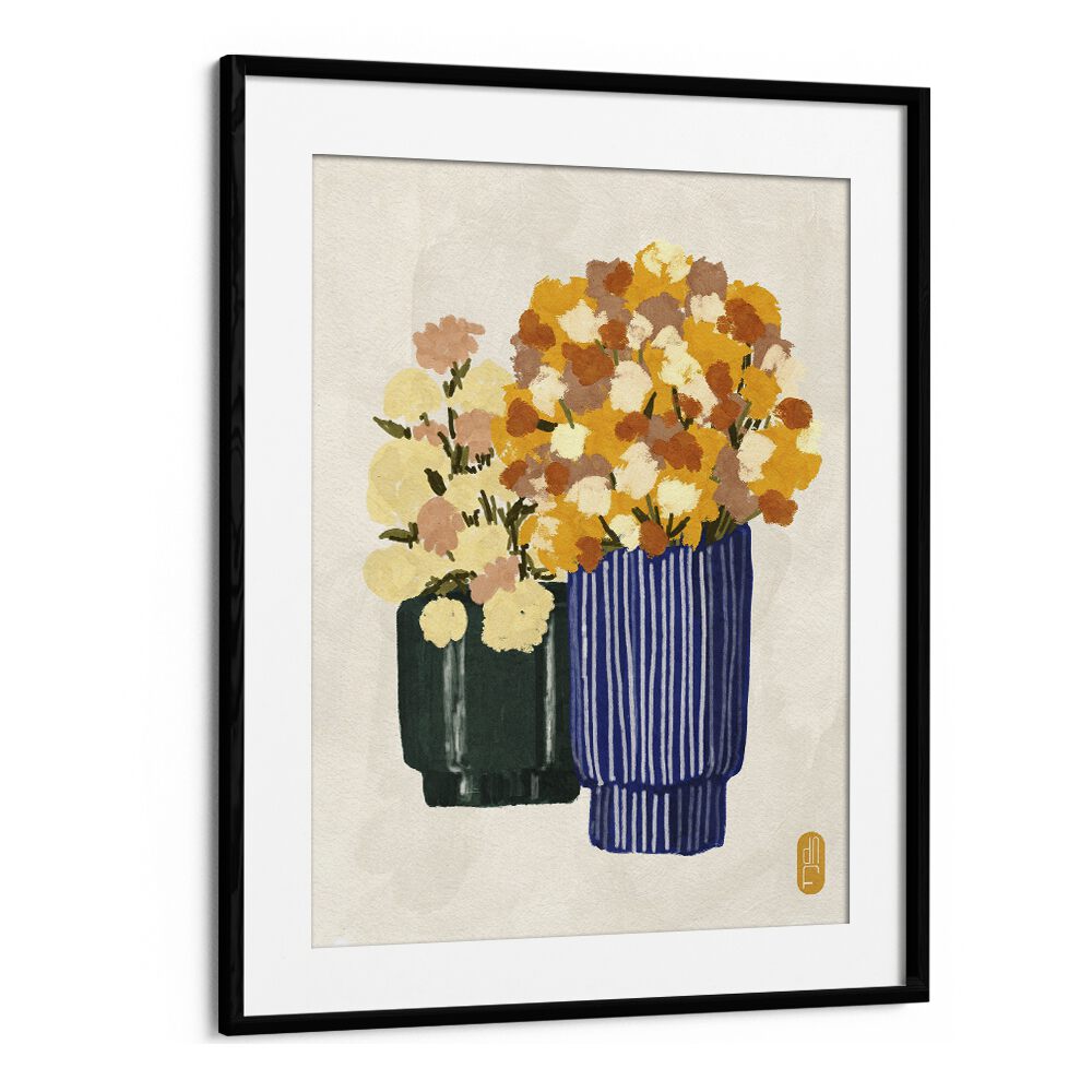 Sophisticated "Some Velvet Morning I, Floral Flower Paintings" in a stylish black frame, celebrating nature's elegance.