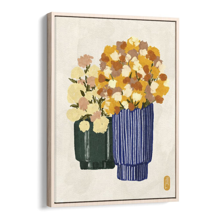 Captivating "Some Velvet Morning I, Floral Flower Paintings" showcasing vibrant blooms in a stylish frame by Dianne Nicole Fernando.