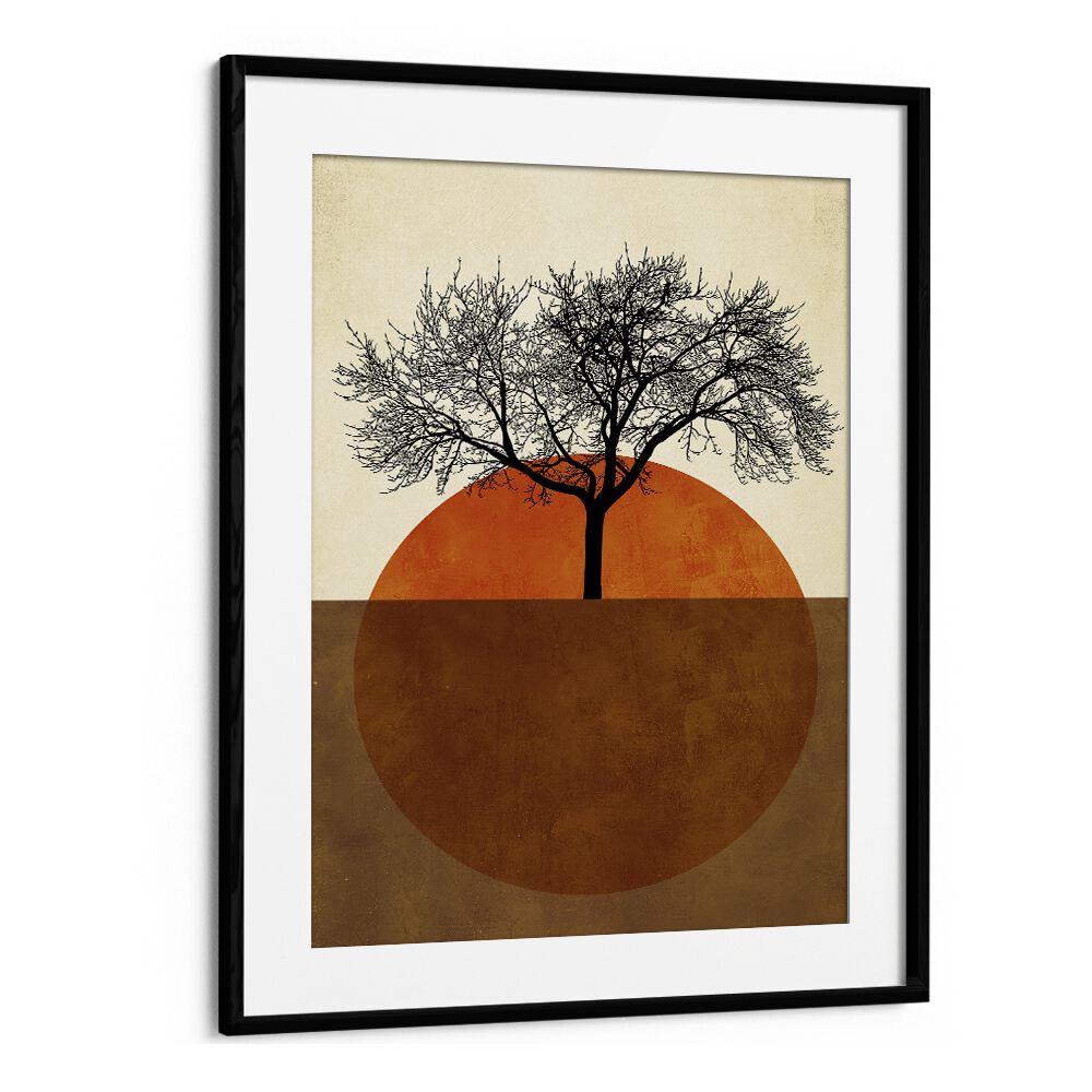 SOMMERMORGEN landscape paintings showcase a solitary tree against a warm, textured background, perfect for any space.