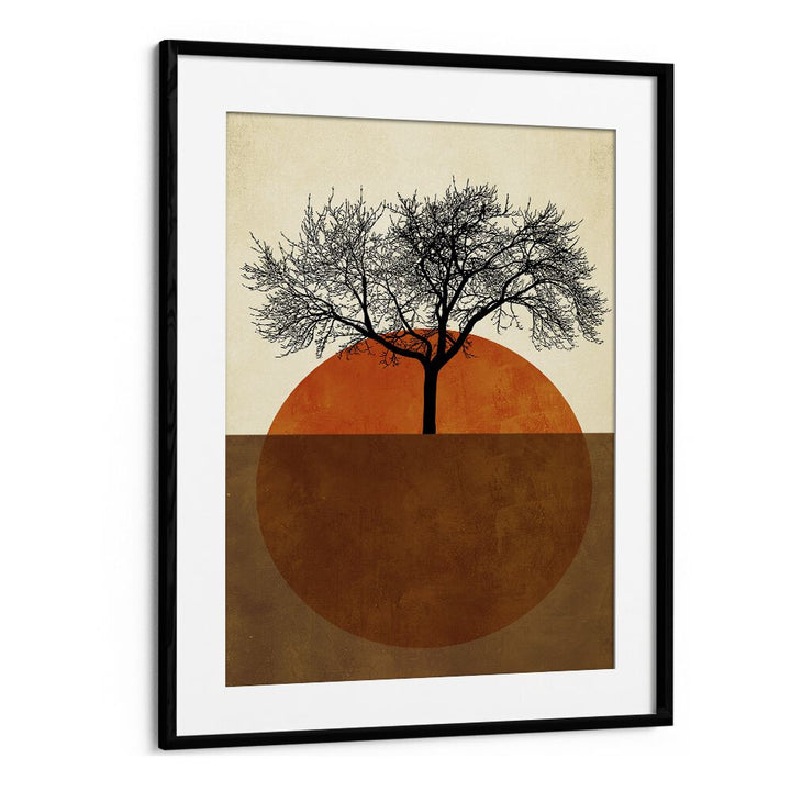 SOMMERMORGEN landscape paintings showcase a solitary tree against a warm, textured background, perfect for any space.