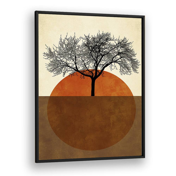SOMMERMORGEN landscape paintings showcase a bare tree against a warm sun, enhancing your space with serene beauty.