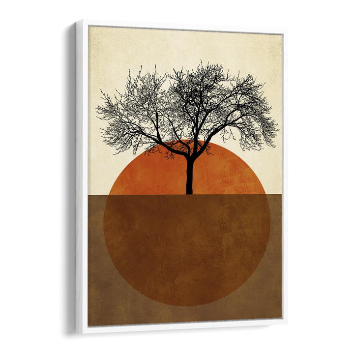 SOMMERMORGEN landscape paintings showcase a solitary tree against a vibrant sun, enhancing any living space.