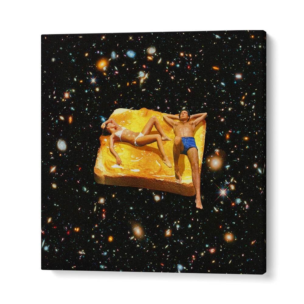 Surreal art prints featuring "Space Jam - On Toast," perfect for elevating your space with Vertigo Artography.