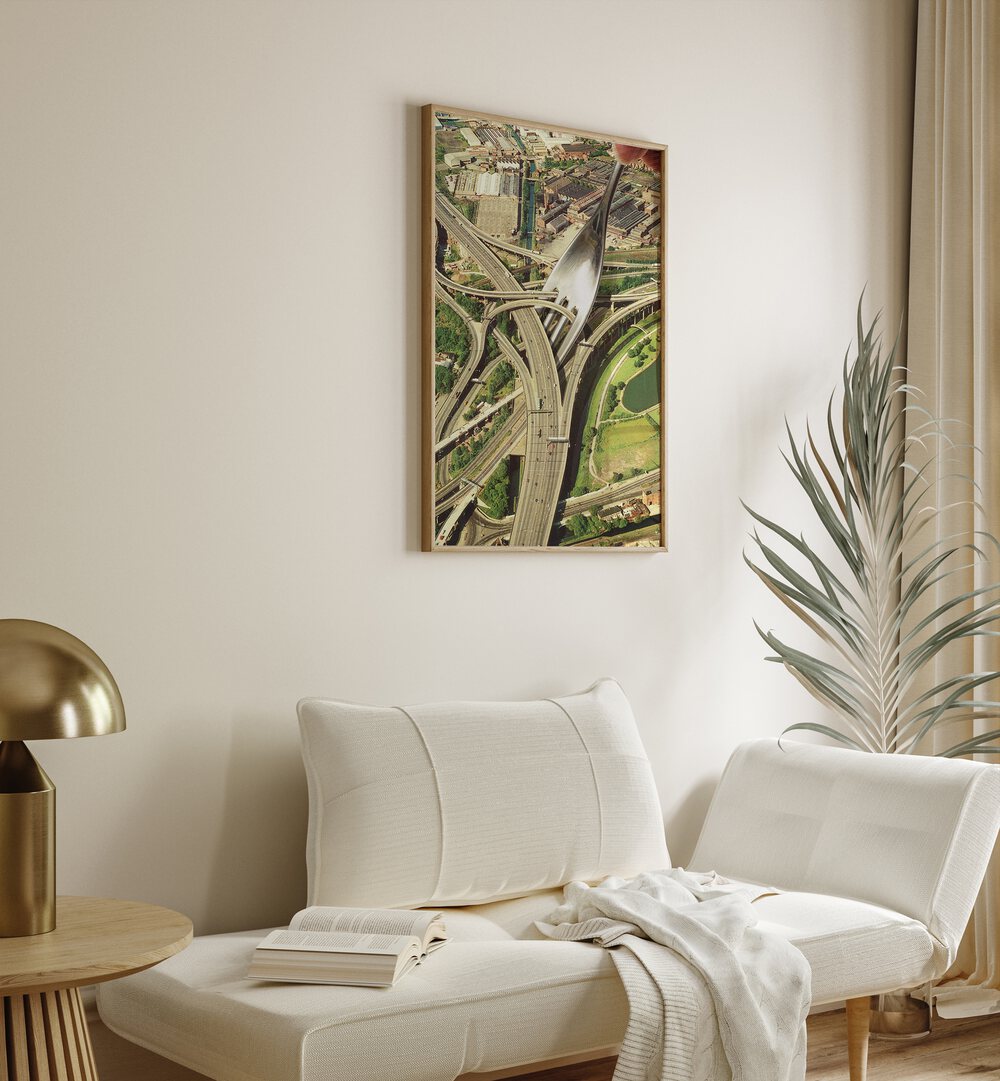 Surreal art print "SPAGHETTI JUNCTION" by Vertigo Artography, enhancing your space with captivating design.