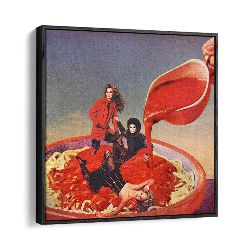 Surreal art print featuring SPAGHETTI TOMATO SAUCE, adding a bold statement to your space by Vertigo Artography.