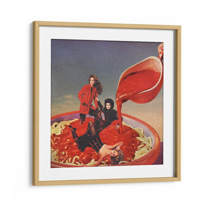 Surreal art print featuring SPAGHETTI TOMATO SAUCE by Vertigo Artography, perfect for enhancing any living space.