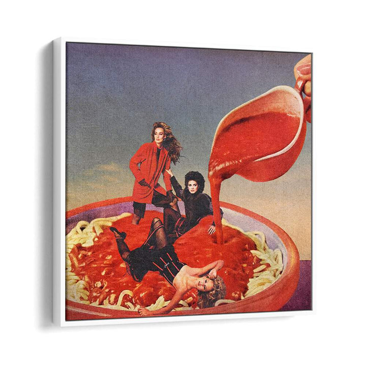 Surreal art print featuring SPAGHETTI TOMATO SAUCE, adding a unique statement to your space by Vertigo Artography.
