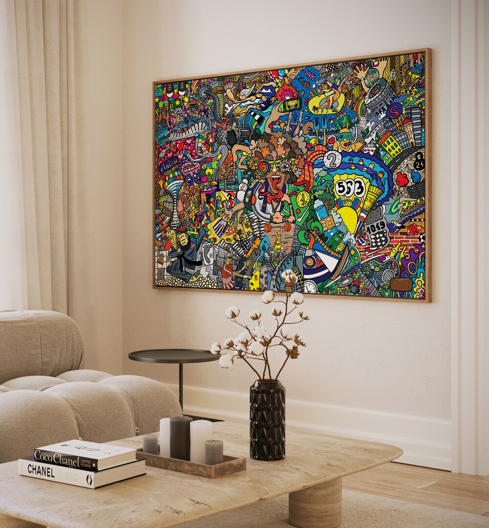 Vibrant SPORTS DAY, DOODLE ART PAINTINGS brighten up your space with energy and creativity, perfect for any room.