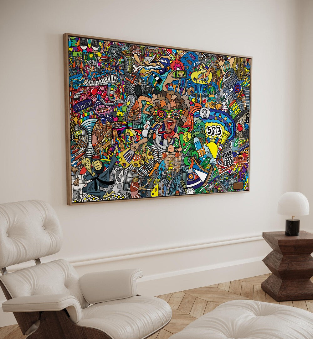 Vibrant SPORTS DAY, DOODLE ART PAINTINGS adding energy and creativity to your space. Perfect for any room decor!