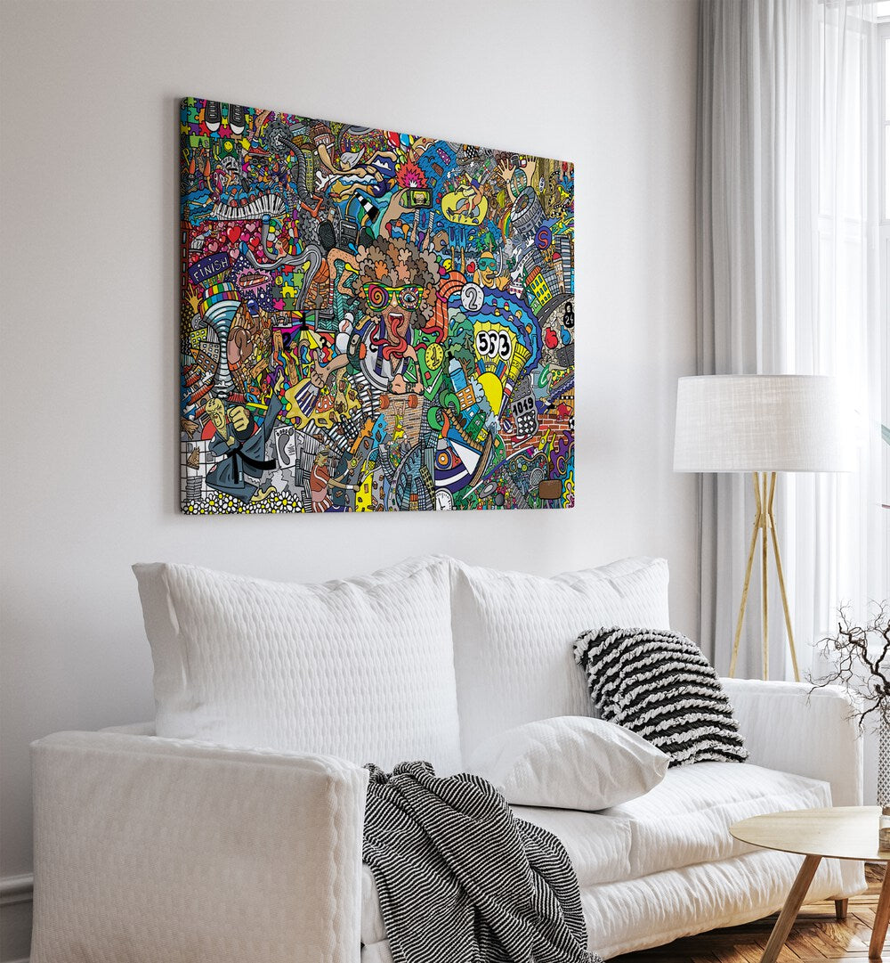 Vibrant SPORTS DAY, DOODLE ART PAINTINGS enhance any space with creativity and energy, perfect for your home decor.
