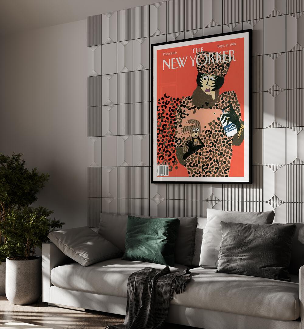 Spot Check By Michael Roberts - New Yorker Magazine 21 Sept 1998 Artwork Placed on a wall In A Living Room