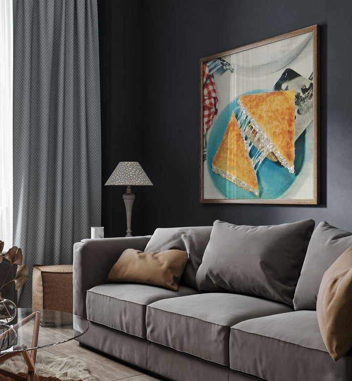 Stylish living room featuring the STARRY SANDWICH, SURREAL ART PRINTS by Vertigo Artography on display.
