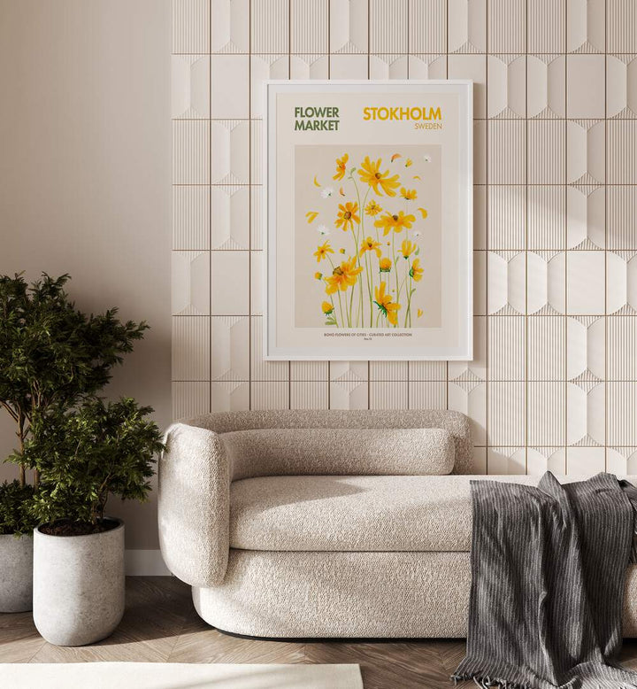 Bright and elegant STOKHOLM - FLOWERMARKET, FLORAL FLOWER PAINTINGS enhance any space with vibrant floral artistry.