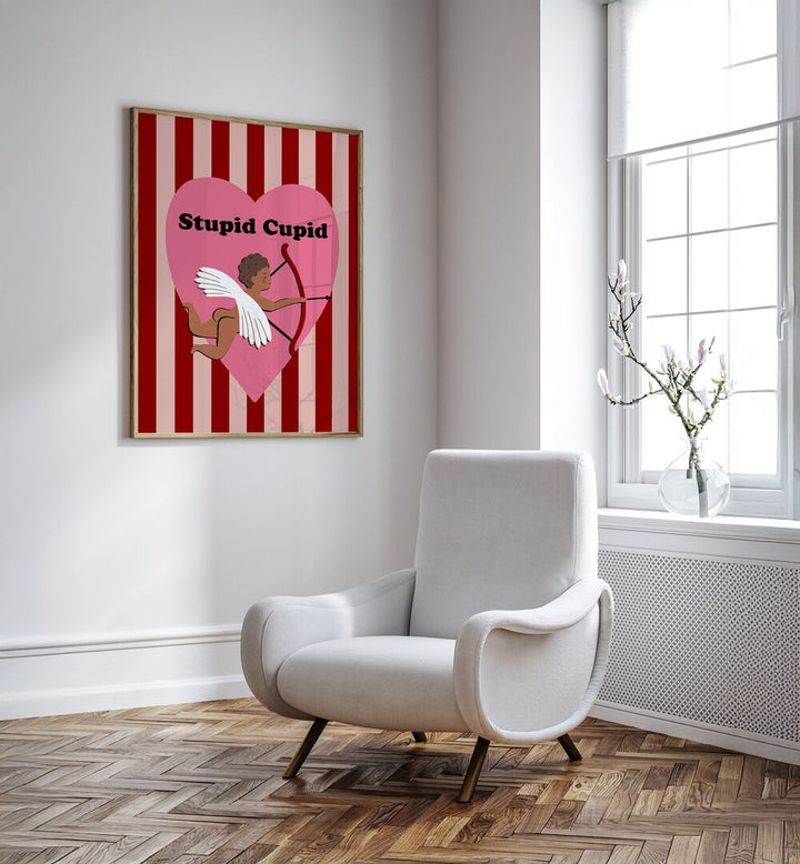 Whimsical STUPID CUPID, QUOTES poster brightens up any room with humor and playful typography. Perfect for decor!