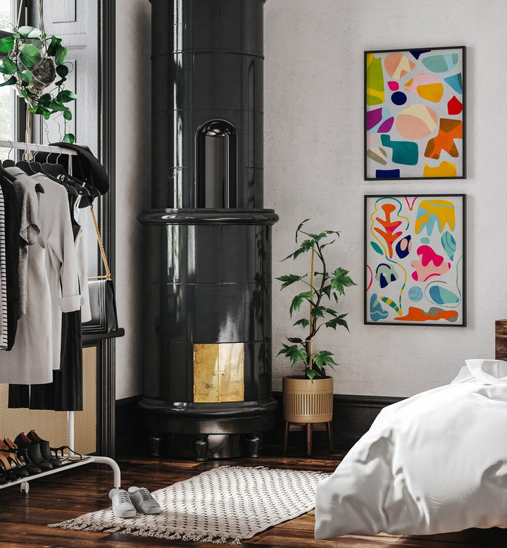 Brighten your space with the SUMMER CUTOUTS SET, SET OF 2 PAINTINGS, perfect for capturing summer's vibrant spirit.