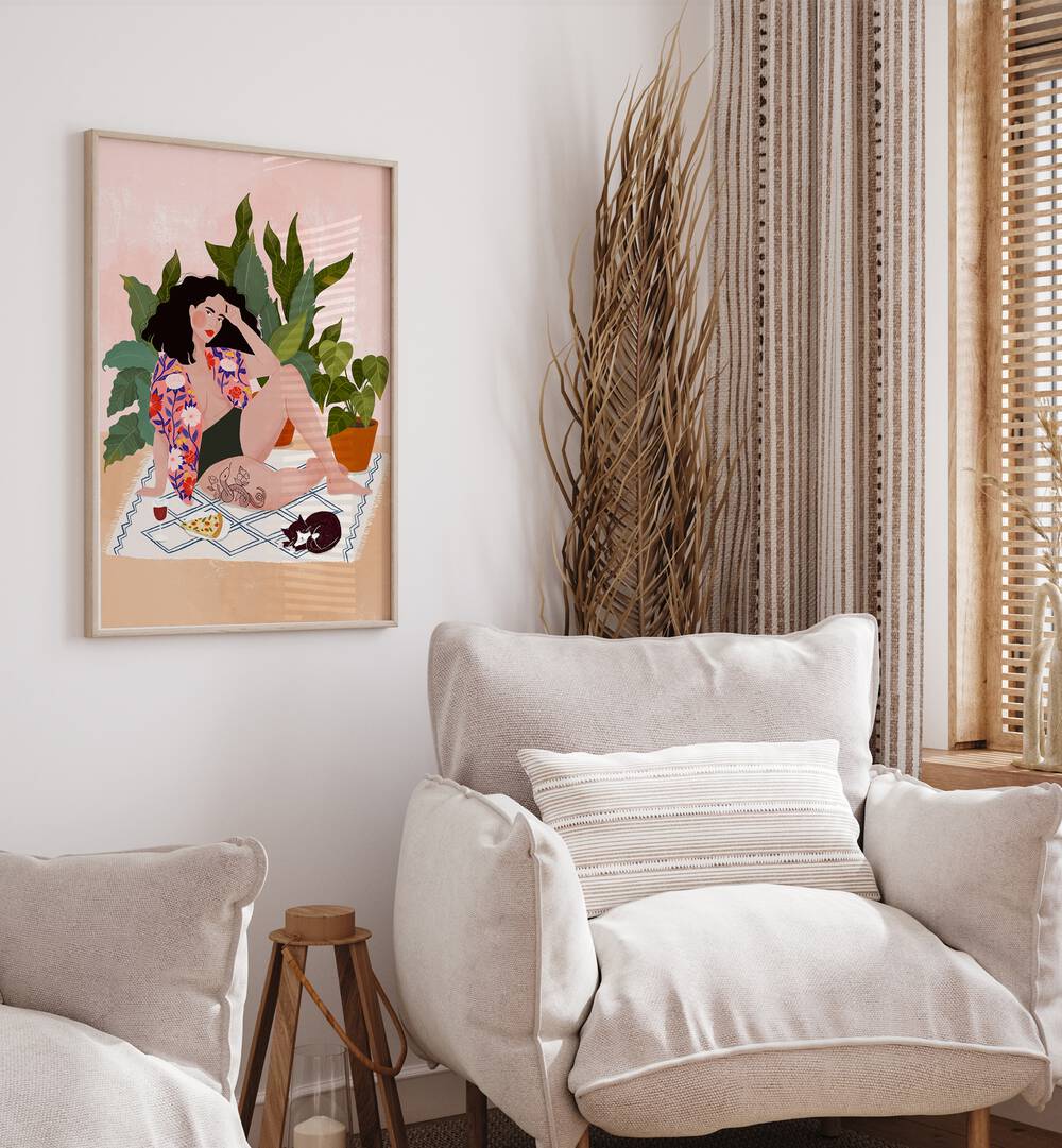 Vibrant "SUNDAY PIZZA, PORTRAITS" artwork by Maja Tomjanovic enhances any space with joyful artistry.