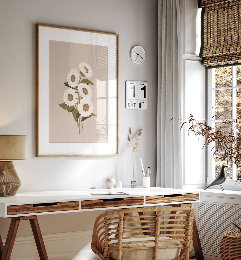 Brighten your decor with a SUNFLOWER BOUQUET, FLORAL FLOWER PAINTINGS artwork, perfect for any space.