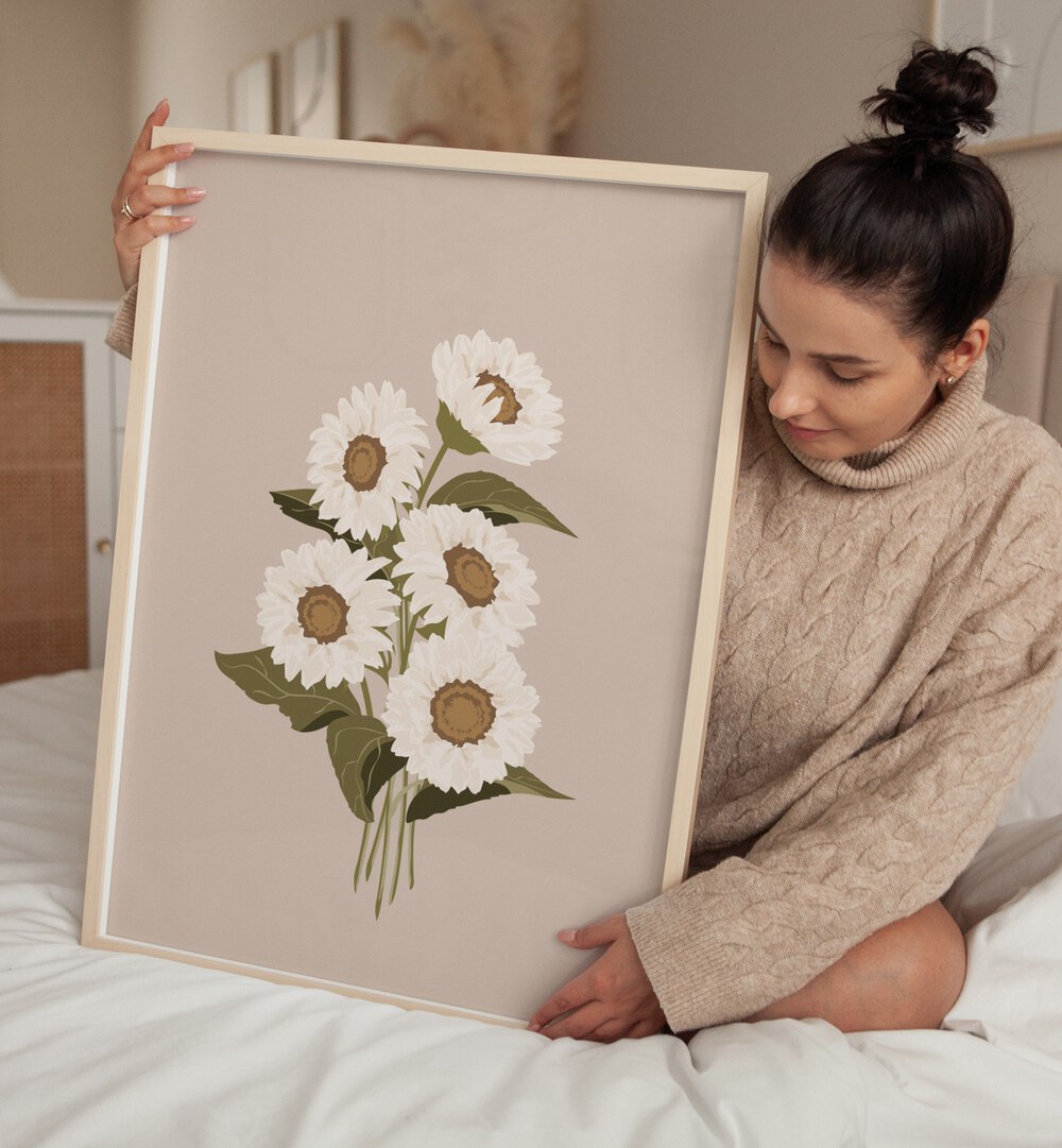 Sunflower bouquet floral flower paintings showcase vibrant sunflowers, perfect for brightening any space.