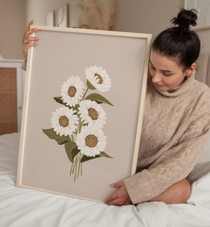 Sunflower bouquet floral flower paintings showcase vibrant sunflowers, perfect for brightening any space.