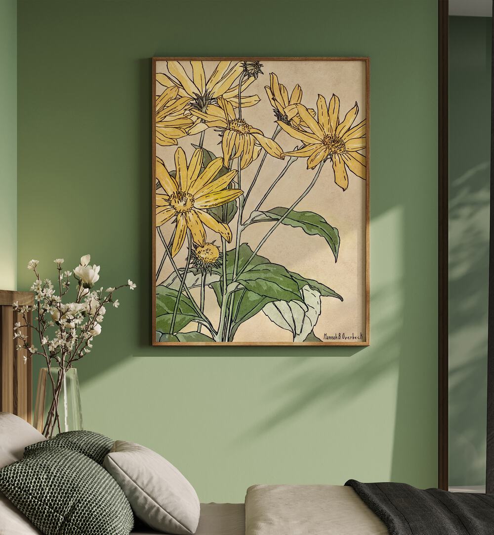 Brighten your space with SUNFLOWERS BY HANNAH BORGER, FLORAL FLOWER PAINTINGS, showcasing vibrant yellow blooms.