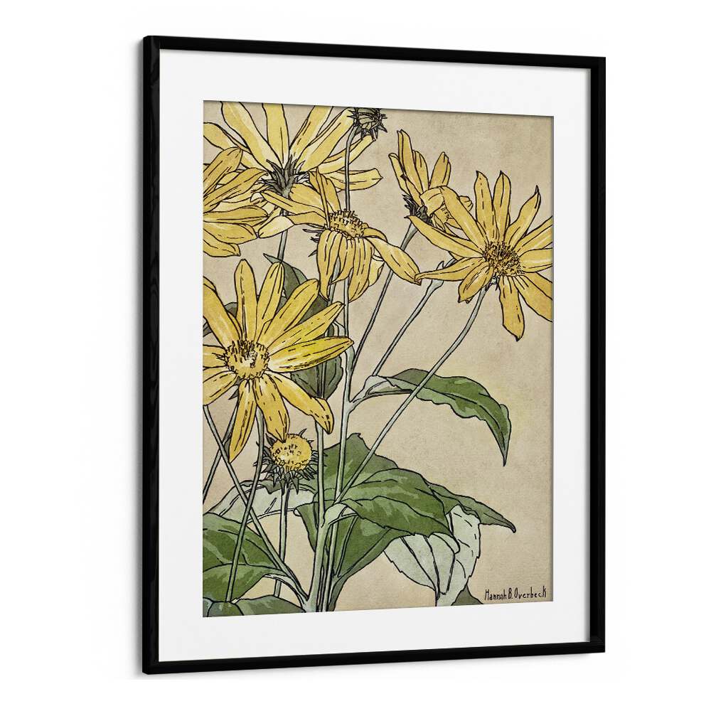 Vibrant "Sunflowers" by Hannah Borger, a stunning floral flower painting to enrich your space. Perfect for decor.