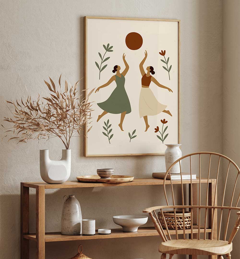 SUNLIT DANCE , BOHO ART PAINTINGS