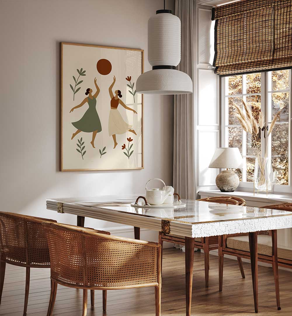 SUNLIT DANCE , BOHO ART PAINTINGS