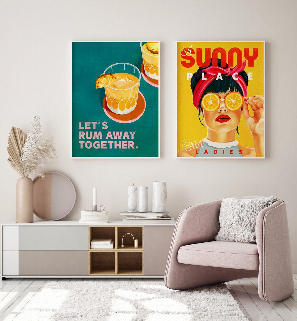Brighten your home with the SUNNY DAYS SET, SET OF 2 PAINTINGS, featuring vibrant, joyful designs for any decor.