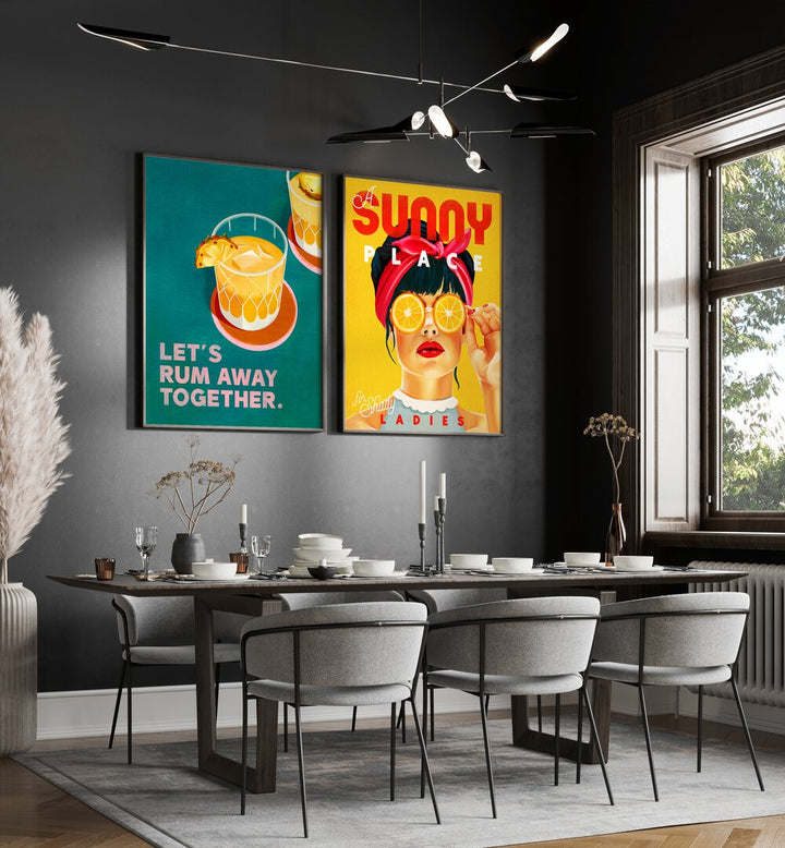 Brighten your space with the SUNNY DAYS SET, SET OF 2 PAINTINGS, featuring vibrant, joyful art for your decor.